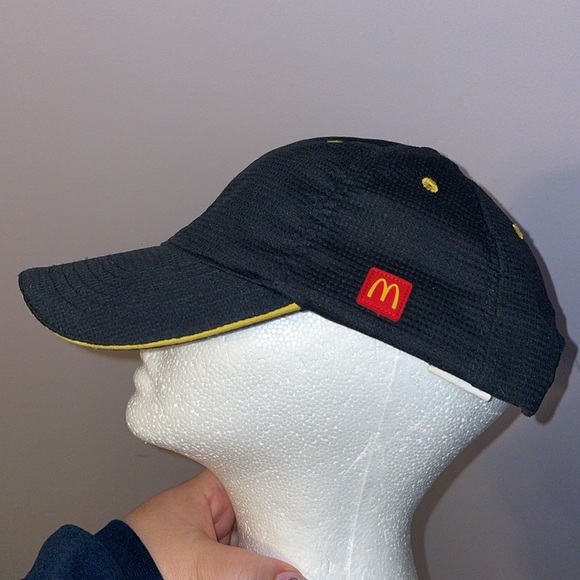 McDonald’s Apparel Collection Navy Blue Waffle Knit Rubber Logo Patch Hat Cap OS - Picture 1 of 12